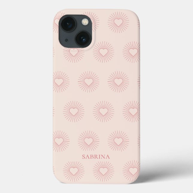 Coques Case-Mate iPhone Coeur boho rose tendance personnalisée (Verso)