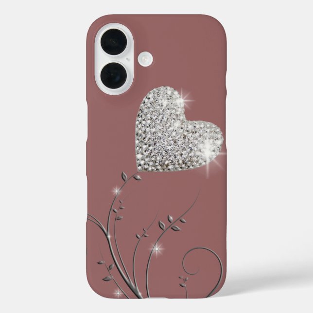 Coques Case-Mate iPhone Coeur brillant romantique (Verso)