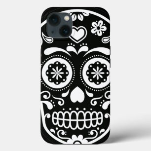 Case-Mate iPhone Case Coeur crâne de sucre noir et blanc