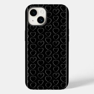 COQUE POUR iPhone 14 COEUR D'AMOUR ROMANTIQUE NOIR