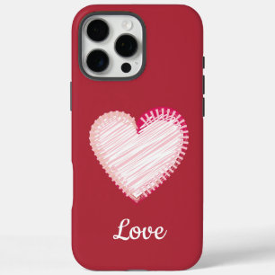Coques iPhone 16 Pro Max Coeur d'amour rose rouge