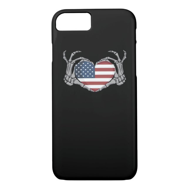 Coques Case-Mate iPhone Coeur de drapeau américain (Dos)
