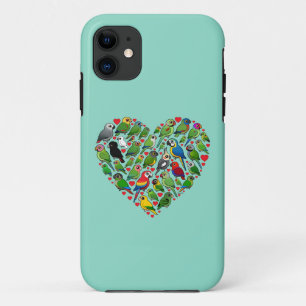 Coques Pour iPhone Coeur de perroquet