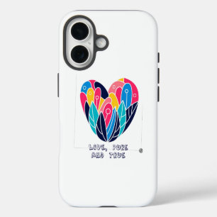 Coque Pour iPhone 16 Coeur des plumes vibrantes