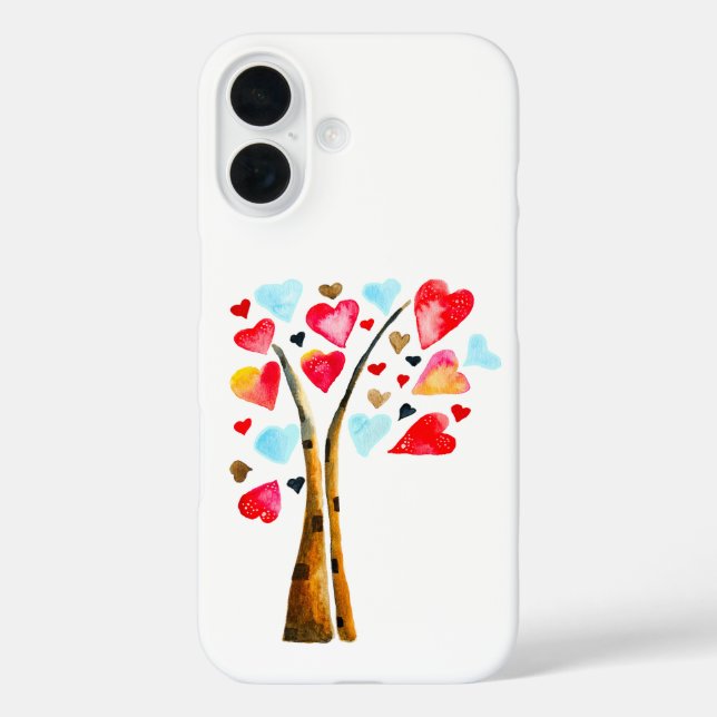 Coques Case-Mate iPhone Coeur des valentines aquarelle art (Verso)