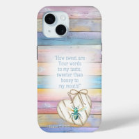 Cœur en bois pastel faux girly Turquoise Abeille B