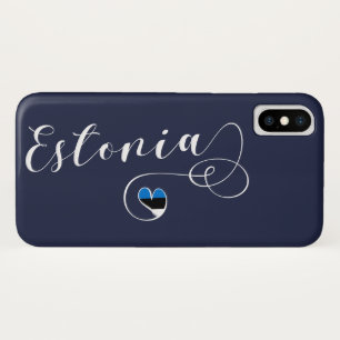 Coque iPhone X Coeur Estonie Téléphone mobile, estonien