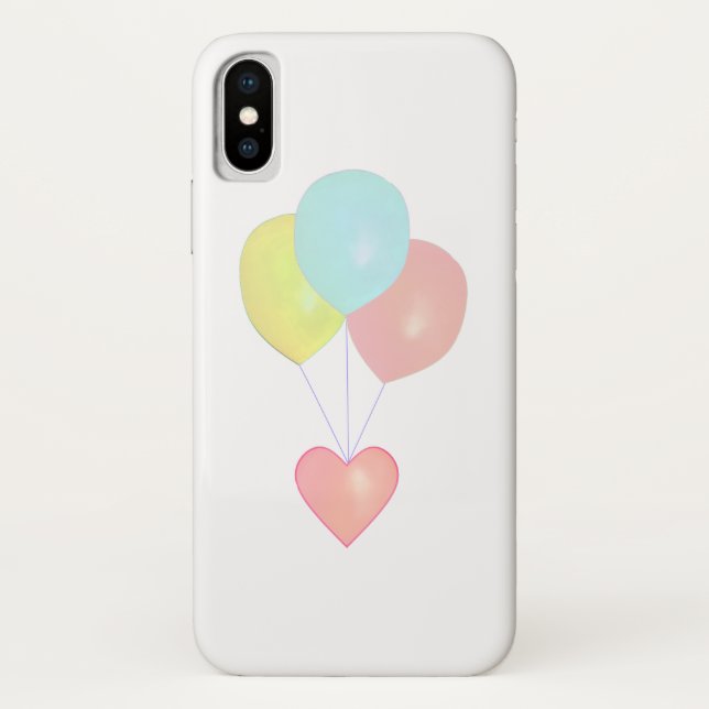 Coques Case-Mate iPhone Cœur et Ballons (Dos)