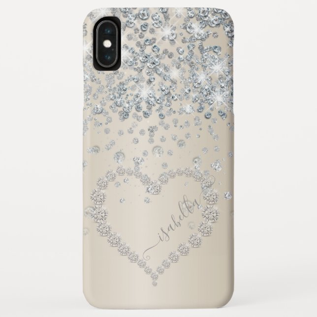 Coques Case-Mate iPhone Coeur Et Diamants De parties scintillant Sur Lumin (Dos)