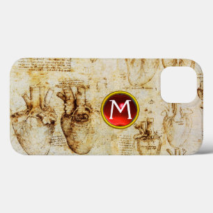 iPhone 13 Case Coeur et ses vaisseaux sanguins Parchemin Gem Mono