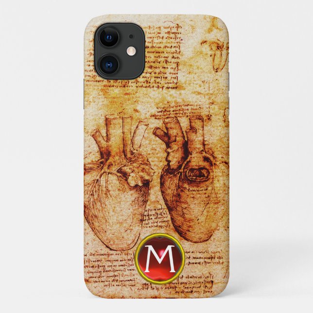Coques Case-Mate iPhone Coeur et ses vaisseaux sanguins Parchemin Gem Mono (Dos)