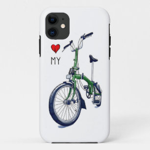 Coque iPhone 11 Coeur I mon Brompton (vert)