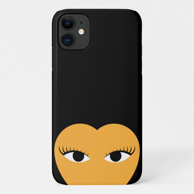 Coques Case-Mate iPhone Coeur mignon élégant avec yeux (Dos)