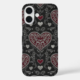 Coque Pour iPhone 16 Cœur Noir