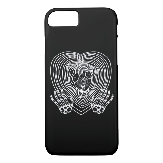 Coques Case-Mate iPhone Coeur Pleurant En Blanc - Skeleton Coeurs Mains (Dos)