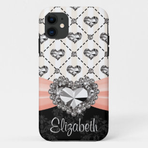 Coques Pour iPhone Coeur rose de fausse pierre d'arc