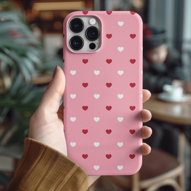 Coques Case-Mate iPhone Coeur rose et rouge élégant Saint-Valentin (Cute Pink and Red Heart Stylish Valentine's Case-Mate iPhone Case)