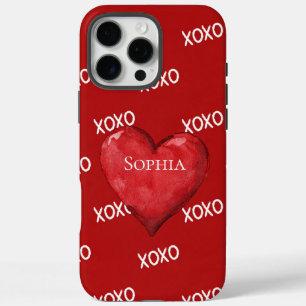 Coques iPhone 16 Pro Max Coeur rouge XOXO