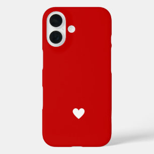 Coque Pour iPhone 16 Cœur Simple Rouge Amour Moderne Minimaliste Chic C