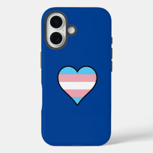 Coque Pour iPhone 16 Coeur Trans Pride