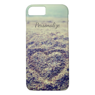 Coque Case-Mate Pour iPhone Coeur vintage de photo de plage dans le cas de