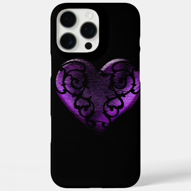 Coques Case-Mate iPhone Cœur Violet Gothique Filigrane (Verso)