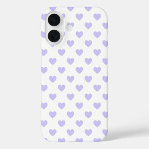 Coques iPhone 16 Coeurs à points Polka violet