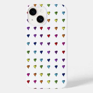 Coque Pour iPhone 14 Coeurs arc-en-ciel indomptés