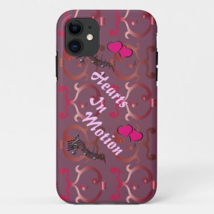 Coque iPhone 11 "Coeurs cas de téléphone dans mouvement"