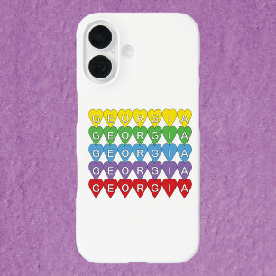 Coque Pour iPhone 16 Cœurs Colorés Géorgie