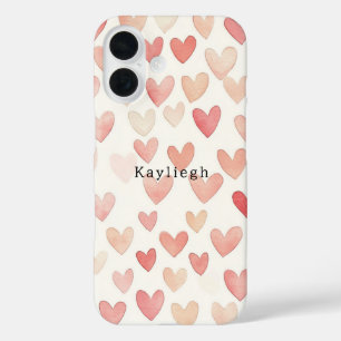 Coque Pour iPhone 16 Cœurs Crème Rose