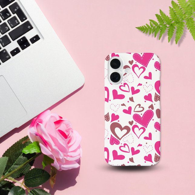 Coques Case-Mate iPhone Coeurs d'amour roses flottants (Créateur téléchargé)