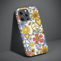 Coeurs de fleurs hippies Super rétro