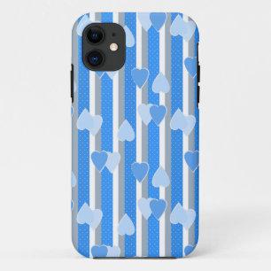 Case-Mate iPhone Case Cœurs de la Saint-Valentin sur fond rayé