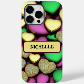 Coque Pour Pour iPhone 14 Pro Max Coeurs d'or Karat