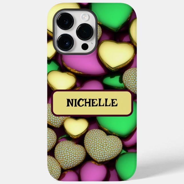 Coques Case-Mate iPhone Coeurs d'or Karat (Verso)