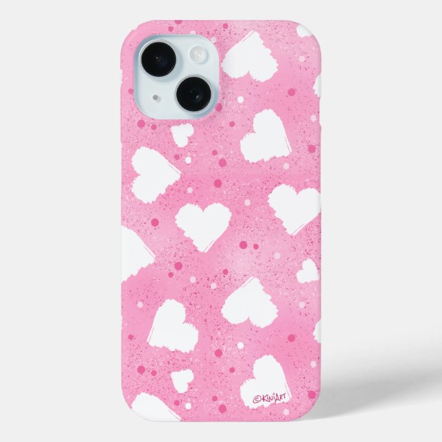 Coques Case-Mate iPhone Cœurs doux tachetés (Verso)