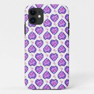 Case-Mate iPhone Case Coeurs et fleurs romantiques Motif sur blanc