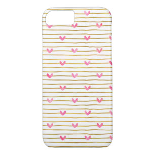 Coque Case-Mate Pour iPhone Coeurs et rayures roses d'or