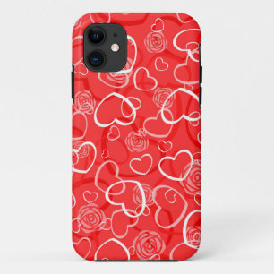 Coques Pour iPhone Coeurs et roses rouges