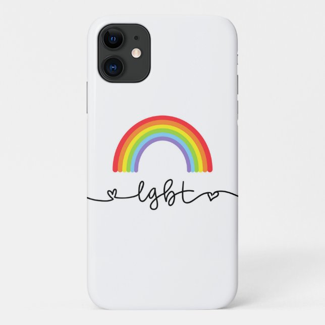 Coques Case-Mate iPhone Coeurs LGBT et arcs-en-ciel (Dos)