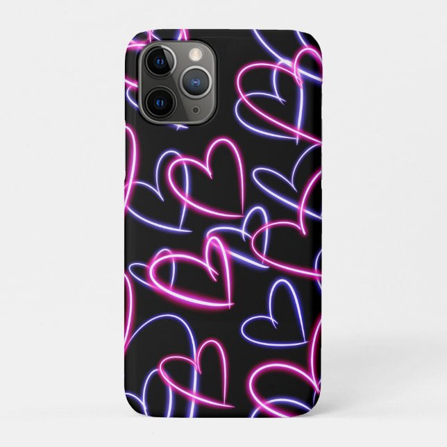 Coques Case-Mate iPhone Cœurs Néon (Dos)