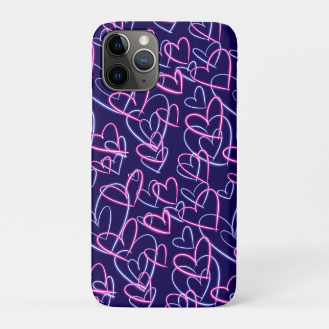 Coques Case-Mate iPhone Cœurs Néon (Dos)