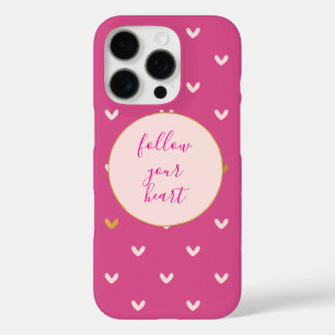 Coques iPhone 16 Pro Cœurs Or Rose Blush Noir