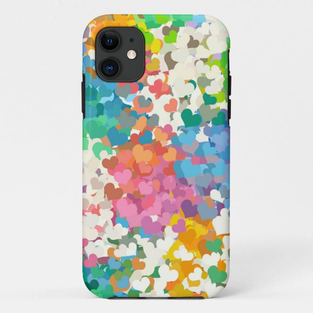Coques Case-Mate iPhone Coeurs Pastel Confetti (Dos)