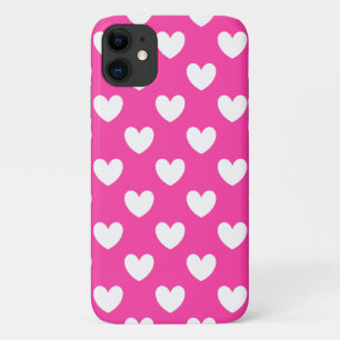 Case-Mate iPhone Case Cœurs pois blancs sur rose fuchsia