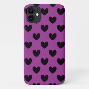 Case-Mate iPhone Case Cœurs pois noirs sur violet
