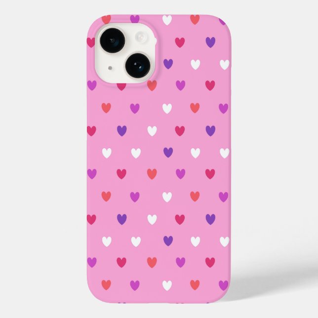 Coques Case-Mate iPhone Coeurs polka rose (Verso)