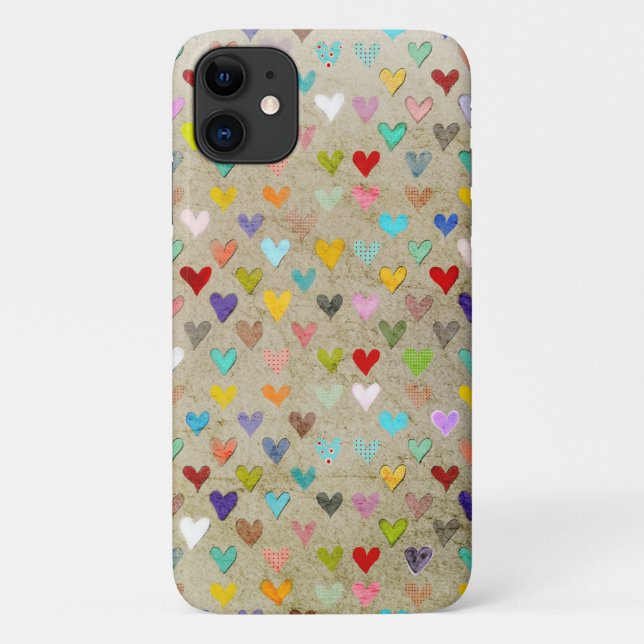 Coques Case-Mate iPhone Coeurs rétro (Dos)