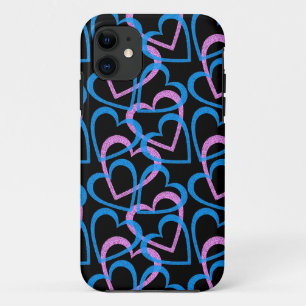 Coque Case-Mate Pour iPhone Coeurs rose et bleu Motif Abstrait
